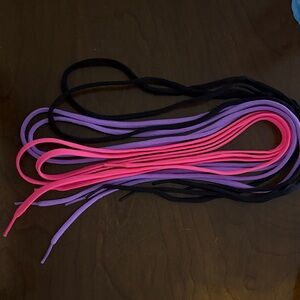 Set of Pink, Purple and Black Shoelaces